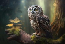 Wandbild: Eule thront auf