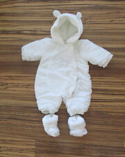 Baby Winteroverall Plüsch Baby Overall  ca. 44 cm ( ca. 54 cm ) weiß
