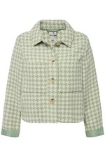 Ulla Popken Damen große Größen JackeHahnentrittmuster Hemdkragen