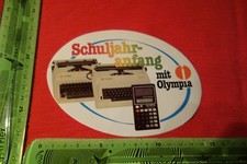 Alter Aufkleber Schreib- Rechenmaschine Schuljahranfang mit OLYMPIA