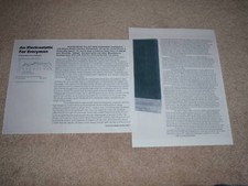 Acoustat Modell Zwei Lautsprecher Review, 1981, 2 Seiten, Brille