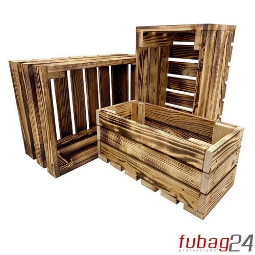 3er set holzkisten obstkisten - set,