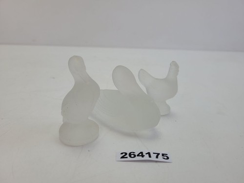 Glasfiguren ente huhn glas - 3x,
