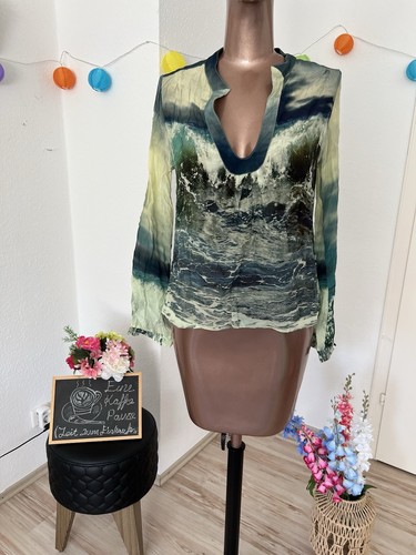 Damen bluse wellenmuster m - gr:,