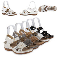 Damen Komfort Sandalen Bequeme Schnallen Blumen Cut-Outs Schuhe 841228