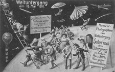 Weltuntergang am 19. Mai 1910, Rettungsleiter zum Mond, Künstler-Postkarte
