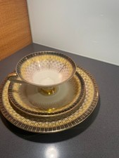 Altes Gedeck 3 Teile Goldrand mit schönen Muster Bavaria Porzellan