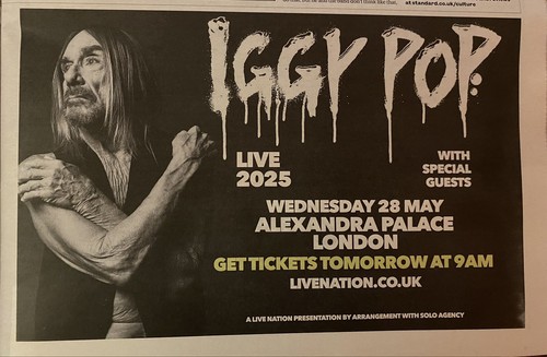 Iggy pop live - date, advert