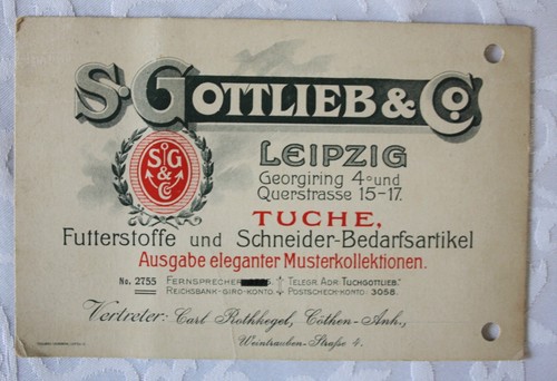 Werbekarte gottlieb - s., &