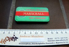 NADELDOSE f. Grammophon-Schellack-needle tin-MARSCHALL orig. verpackt mit Nadeln