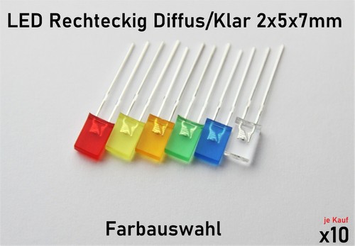 Led rechteckig 2x5x7mm diffus - led,