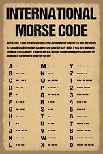 Holzschild 20x30 Internationale Morse Code Internationaler Morsecode Schau Tafel