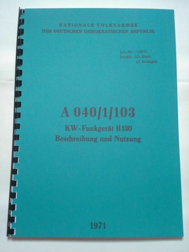 Nva funkgerät 130 handbuch - nva,