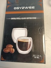 Doppelwandiges Thermoglas Espresso, Espressotassen Glas, 6er-Set Doppelwandige T