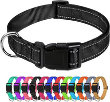 Verstellbares Nylon Hundehalsband Reflektierend Schwarz Größe M 35-50