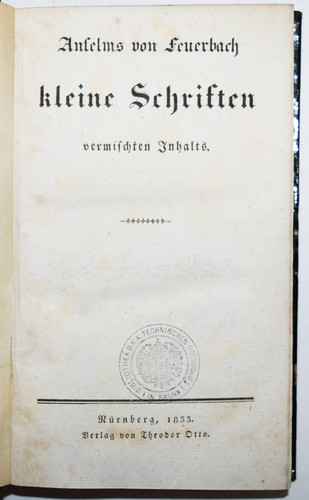 Feuerbach kleine schriften - kleine,