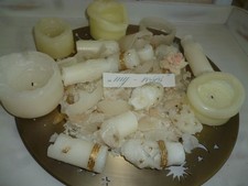 Kerzenwachs-Reste Creme Vanille Einschmelzen Kerzenherstellung Gestalten