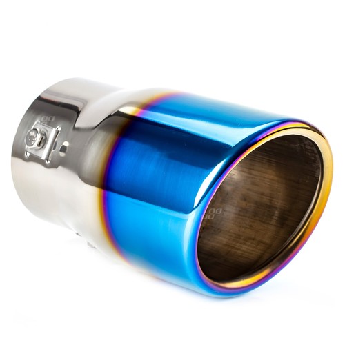Auspuffblende blau chrome - auspuffblende,