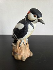 Goebel Porzellan Figur Buntspecht auf Baumstamm Specht Vogel