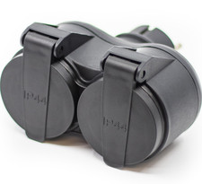 Doppelsteckdose Steckdose Zwischenstecker mit Deckel für Feuchtraum/Keller