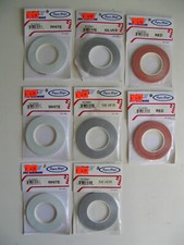 SIG: Konvolut Zierlinien-Klebeband Weiß, Rot, Silver