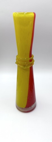 Vase glas streifen - glas, gelb