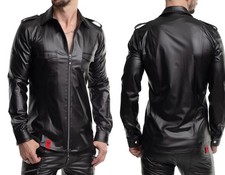 REGNES RFP LANGARM HEMD WETLOOK  ZWEI WEGE REISSVERSCHLUSS clubwear  kunstleder