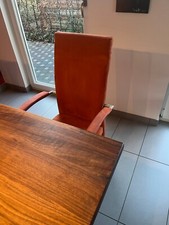 Esszimmer-Stühle 6 er Set. Armlehnen, Velours, hohe Lehnen. 