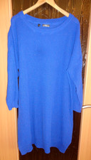 Rippstrick-Strickkleid Gr. 52/54 blau