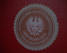Siegelmarke Kreisausschuss d. Untertaunuskreises  Langenschwalbach  Prov. Hess.