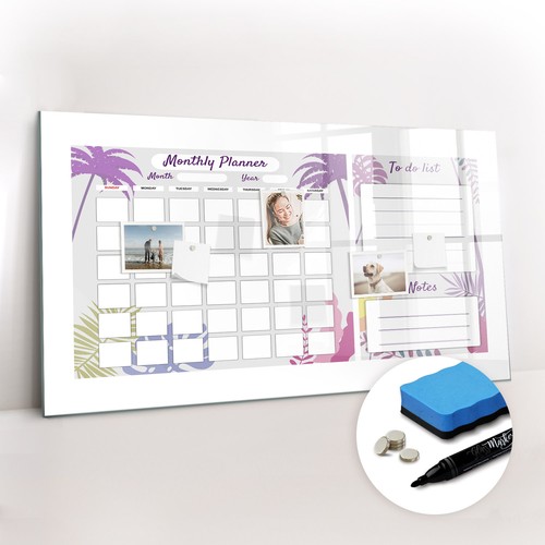 Glas magnettafel für home - glas,