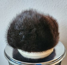 Damen Pelzkappe / Mütze, echter Nerz, braun,  getragen in guter Qualität