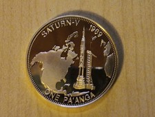 1 Pa´anga Silber Münze Tonga Rakete Saturn V 1969, 1992 PP (164263)