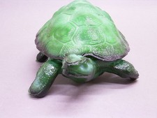 PRESSGLASDOSE, GRÜNES MALACHITGLAS SCHILKRÖTE,  CURT SCHLEVOGT, BÖHMEN