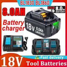 2x 18V BL1830 8,0AH Akku Für Makita BL1860 BL1850 BL1830 Led Anzeige/Ladegerät