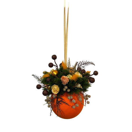Weihnachtskugel orange - orange, –