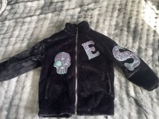 Exclusive? Faux Fur Coat with Reflective Prints (Size M)