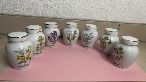 7er set porzellan gewürzdosen - set,