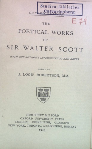 The poetical works sir - the,