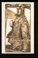Künstler-AK Vertraut uns, Zeichnung von Kriegsanleihe 