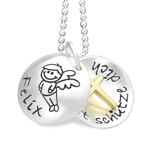 Taufkette junge gravur gott - taufkette,