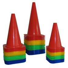 16er Set Markierkegel (4 Farben) 10 Kegel, Pylone - 23 cm, 30 cm oder 38 cm