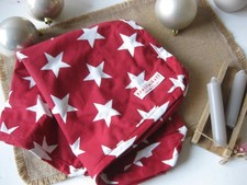 KRASILNIKOFF Sitzkissenbezug rot weiß STERNE 45x45 cm Baumwolle Design NP 20 €