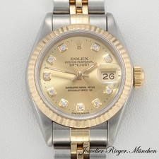 Rolex Lady Datejust Edelstahl Gelbgold 750 Diamanten Automatik Gold Stahl Damen