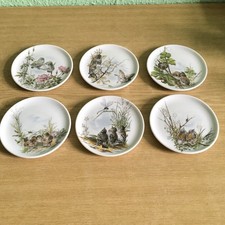 Tellerchen 6 Konfektteller Vohenstrauss Porzellan Vögel Motiv Durchmesser 10 cm