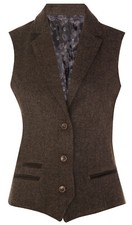 Damen tweed fischgräten weste - fischgräten,