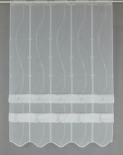 Balkontür Scheibengardine weiß schlamm mit Stickerei