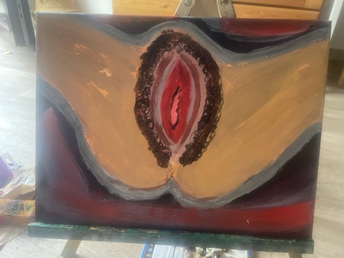 Aktbild frau acryl abstrakte - aktbild,