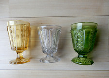 3 Schöne Fußbecher Pressglas