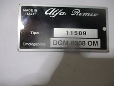 Typenschild Schild ALFA Romeo giulia super 1300 ( NUOVA) 11509 S92 oldtimer
